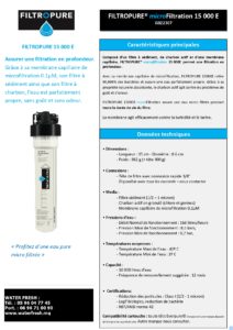 Découvrez le filtropure microfiltration 15 000 E